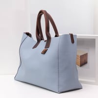 Image 5 of Slouchy 3-panel Tote in pebbled sky
