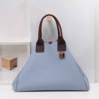 Image 1 of Slouchy 3-panel Tote in pebbled sky