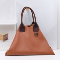 Image 1 of Slouchy 3-panel Tote in pebbled biscuit