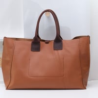 Image 4 of Slouchy 3-panel Tote in pebbled biscuit