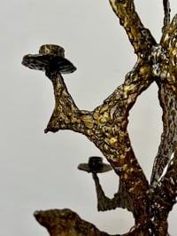 Image 2 of Sculptural Steel Candelabra with Resin Finish, France