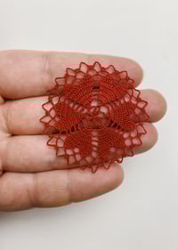 Hearts Vintage Doily in Red