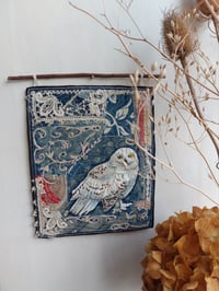 Image 2 of Snowy Owl Embroidery Hanging