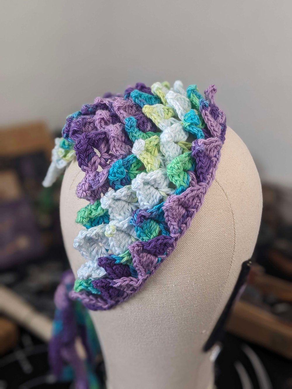 Image of Crochet Dragon Scale Bandana