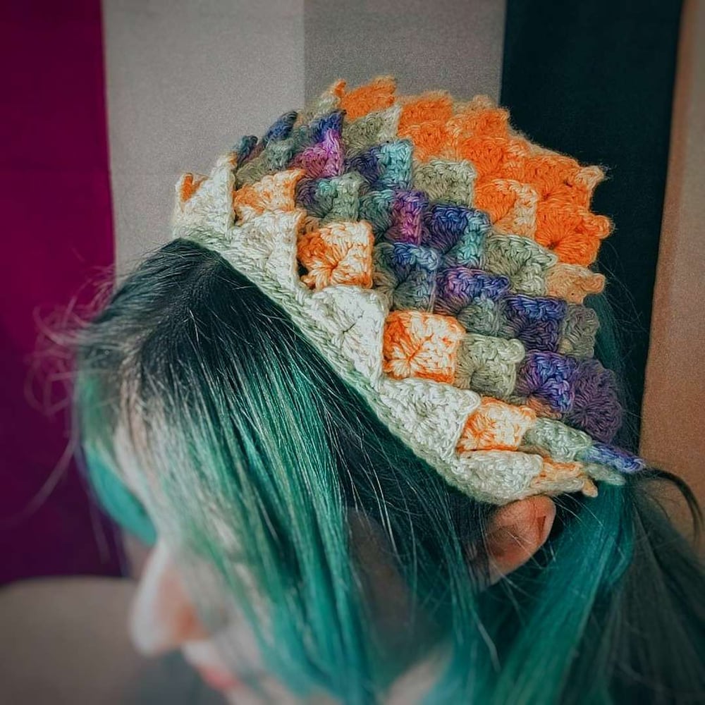 Image of Crochet Dragon Scale Bandana