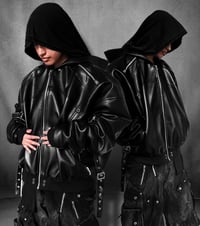 Image 5 of AW25 ‘Scherzo’ Black Leather Bomber Jacket 