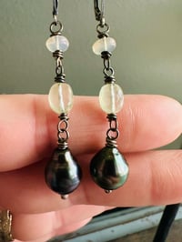 Image 11 of Tahitian pearl and opal earrings