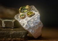 Image 2 of 'telos no.8' - Recycled silver and 9ct ring with Tourmaline, Sapphire and Peridot