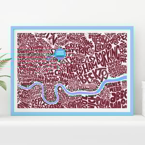 Image of London Stadium - The Hammers - East London Typographic Map