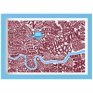 Image of London Stadium - The Hammers - East London Typographic Map