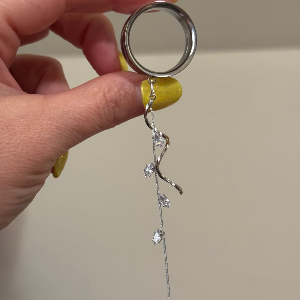 Image of Silver Swirly Diamond Dangles (sizes 4g-2")
