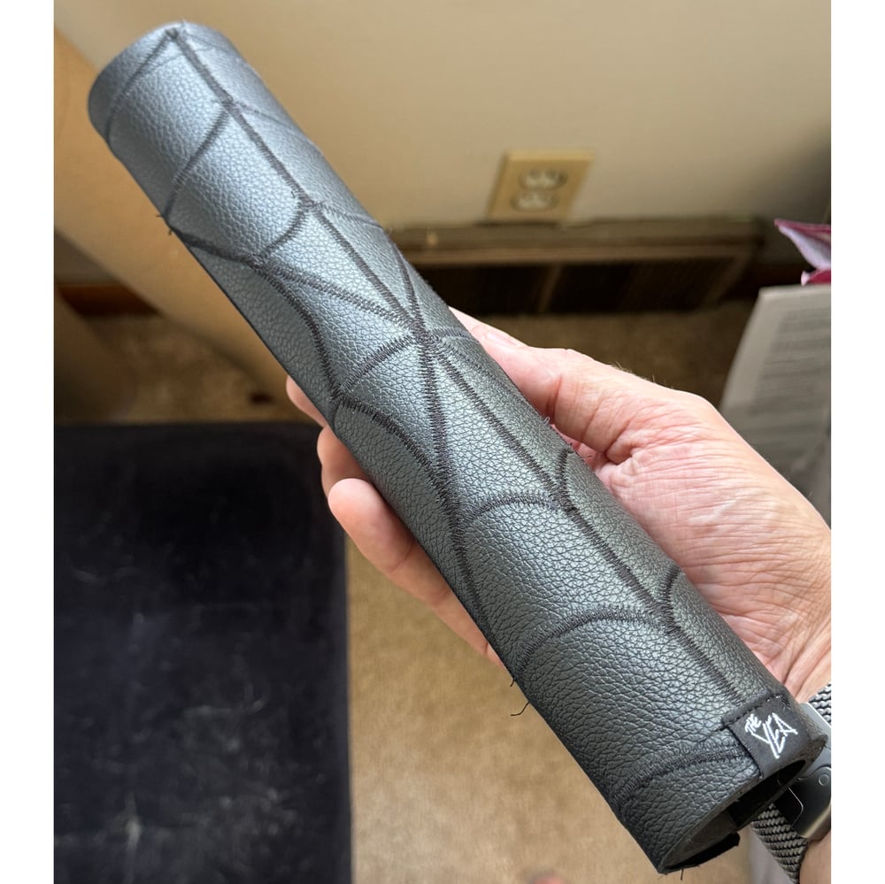 Image of Black Leather Black Web Top Tube Pad