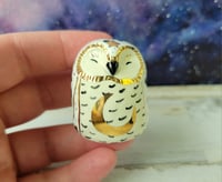 Image 2 of Snowy Owl with Gold Luster Moon