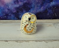 Image 1 of Snowy Owl with Gold Luster Moon
