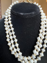 Image 1 of white onyx triple strand necklace