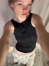 Black boat neck top
