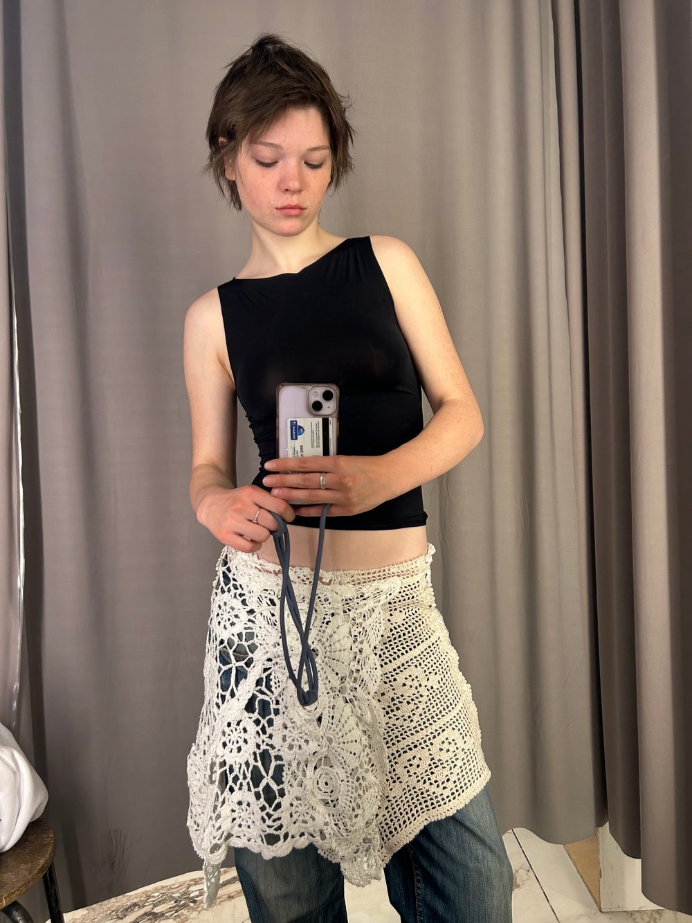 Black boat neck top