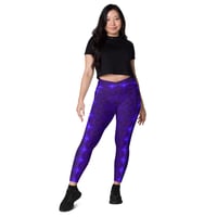 Image 1 of  Indigo Galaxy Crossover Leggings with Pockets