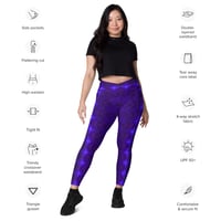 Image 15 of  Indigo Galaxy Crossover Leggings with Pockets