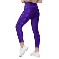 Image 3 of  Indigo Galaxy Crossover Leggings with Pockets