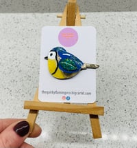 Blue Tit Bird Pin Brooch