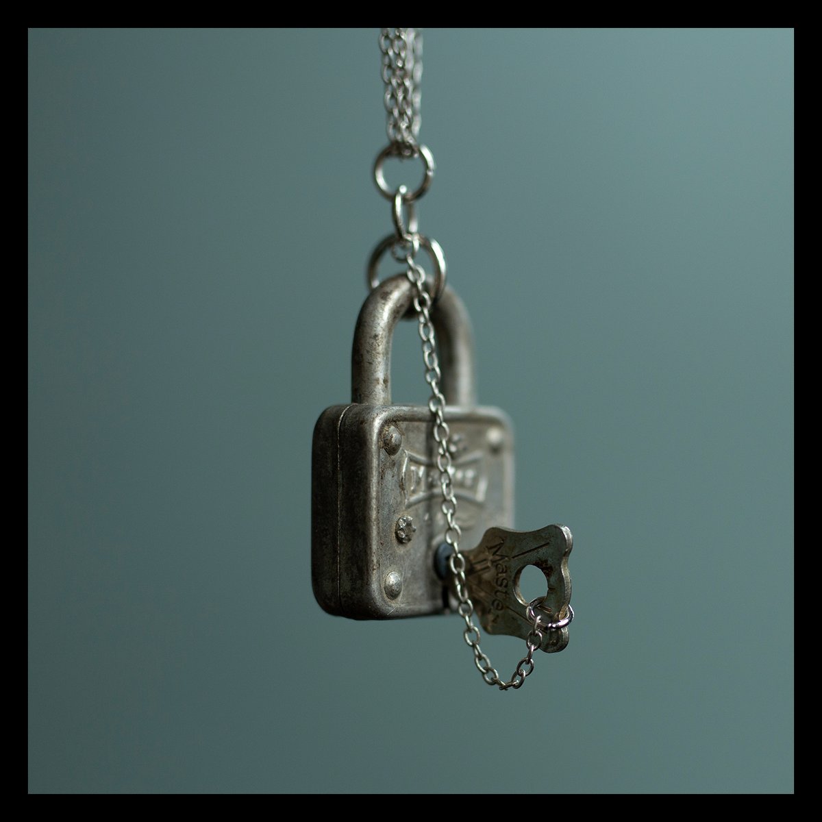Vintage Master lock necklace with working key