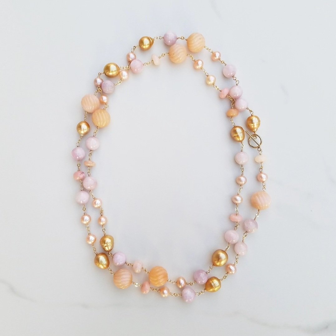 Pearl, Opal, & Kunzite Necklace 