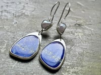 Image 4 of Ohrringe mit Lapislazuli und Keshi Perlen