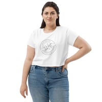Image 1 of T-shirt cropped blanc "Amiesoeurs"