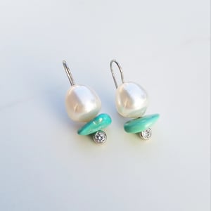 Australian Pearl and Turquoise Earrings