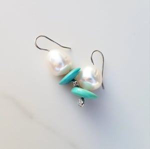 Australian Pearl and Turquoise Earrings