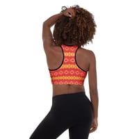 Image 2 of Orange Canna Lily Padded Sports Bra