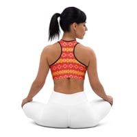 Image 9 of Orange Canna Lily Padded Sports Bra