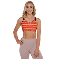 Image 7 of Orange Canna Lily Padded Sports Bra