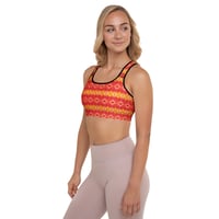 Image 18 of Orange Canna Lily Padded Sports Bra
