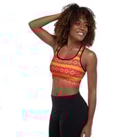 Image 1 of Orange Canna Lily Padded Sports Bra