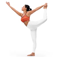Image 20 of Orange Canna Lily Padded Sports Bra
