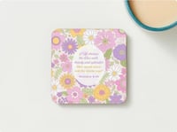 Image 1 of He Dresses the Lilies – Floral Scripture Coaster