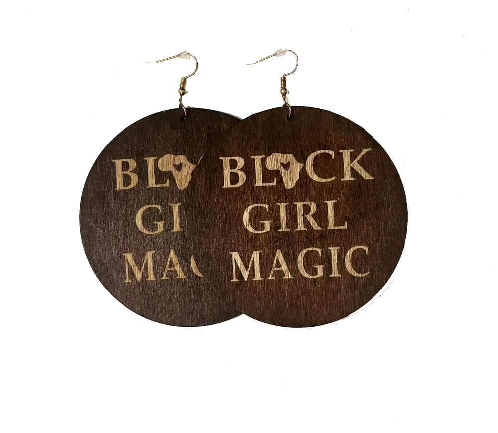Image of Black Girl Magic Wood Earrings – Africa “A” Design