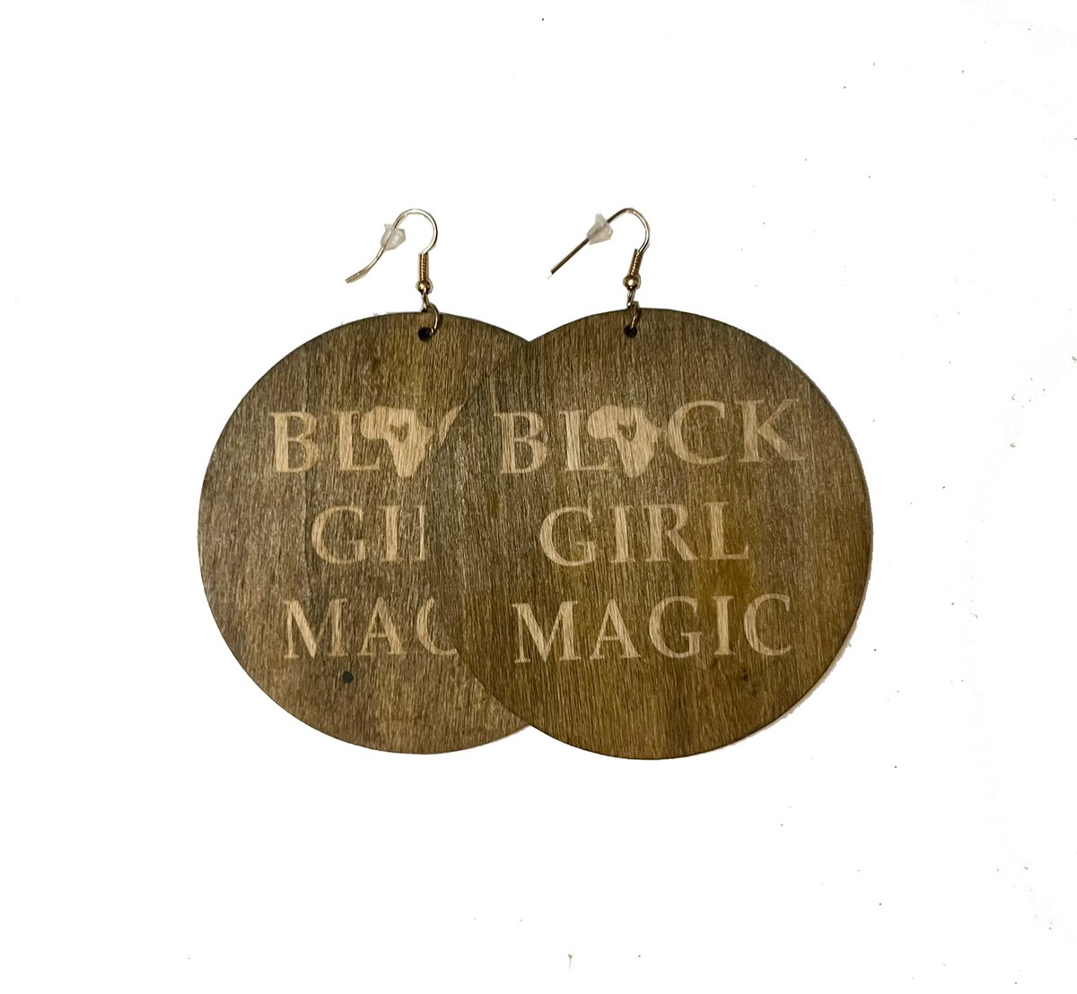 Image of Black Girl Magic Wood Earrings – Africa “A” Design