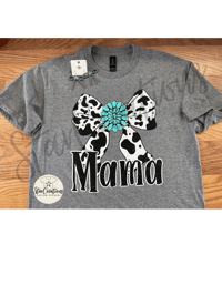 Image 2 of Mama Cow Print Bow