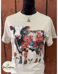 Floral Cow Print