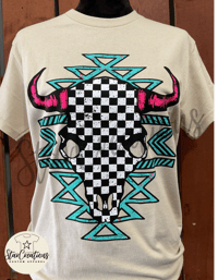 Checkered Aztec Skull