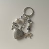 silver bow jumbo locket keychain