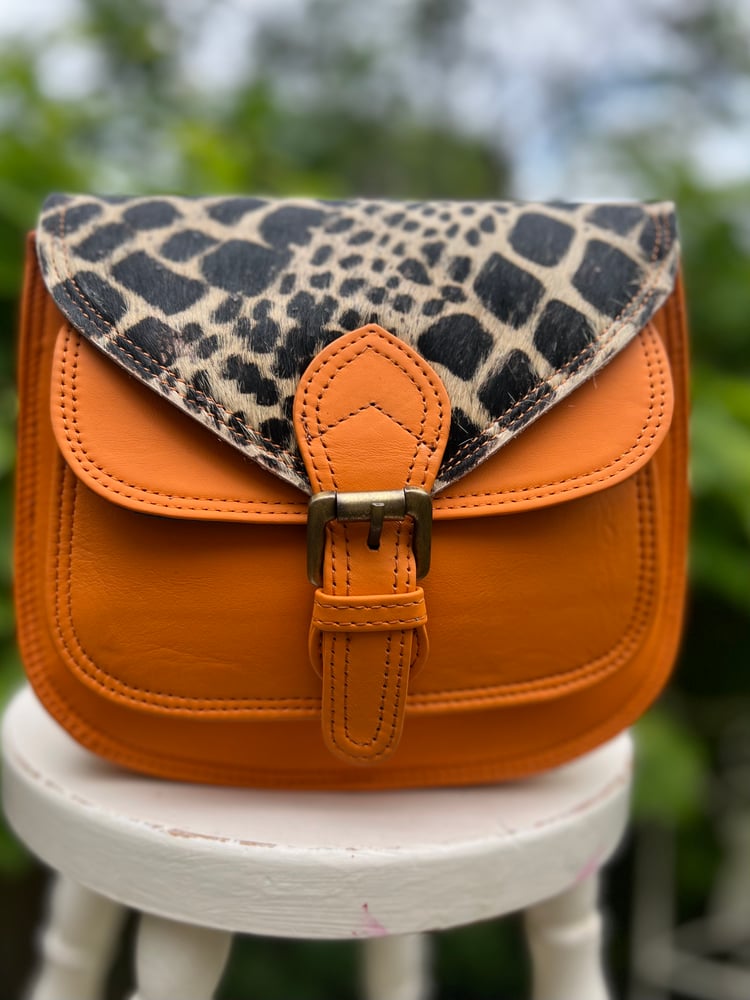 Image of Harlequin Collection - Recycled Leather Small Saddle #20CA