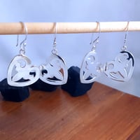 Image 2 of Fleur De Lis Heart Earrings
