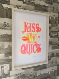 Image 1 of A4 Kiss Me Quick Original Risograph Print