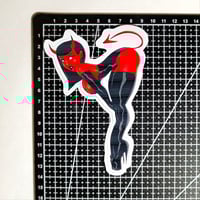 Image 2 of Pinup Girl Style She Devil In Thigh High Boots Matte Vinyl Sticker