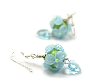 Image of Pale Aqua Floral Earrings