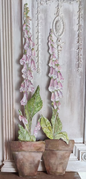 Image of Hand cut and painted Foxglove Flower Large